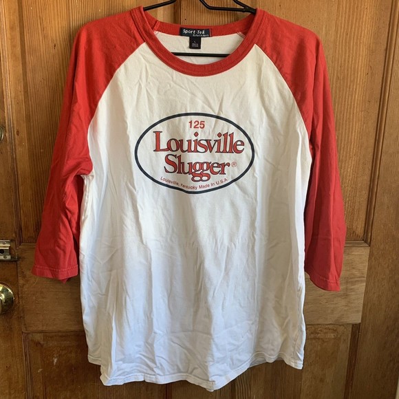 Sport-Tek Other - Louisville Slugger Museum Red White 3/4 Sleeve Baseball T-Shirt Large Adult